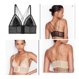 SOLD MERCARI Lot of 2 Black & CreamVS Bra Large.